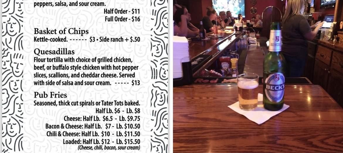 The Pub 2 Menu